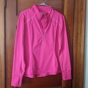 ATHLETA Pink Plush Tech Half Zip Pullover, size M